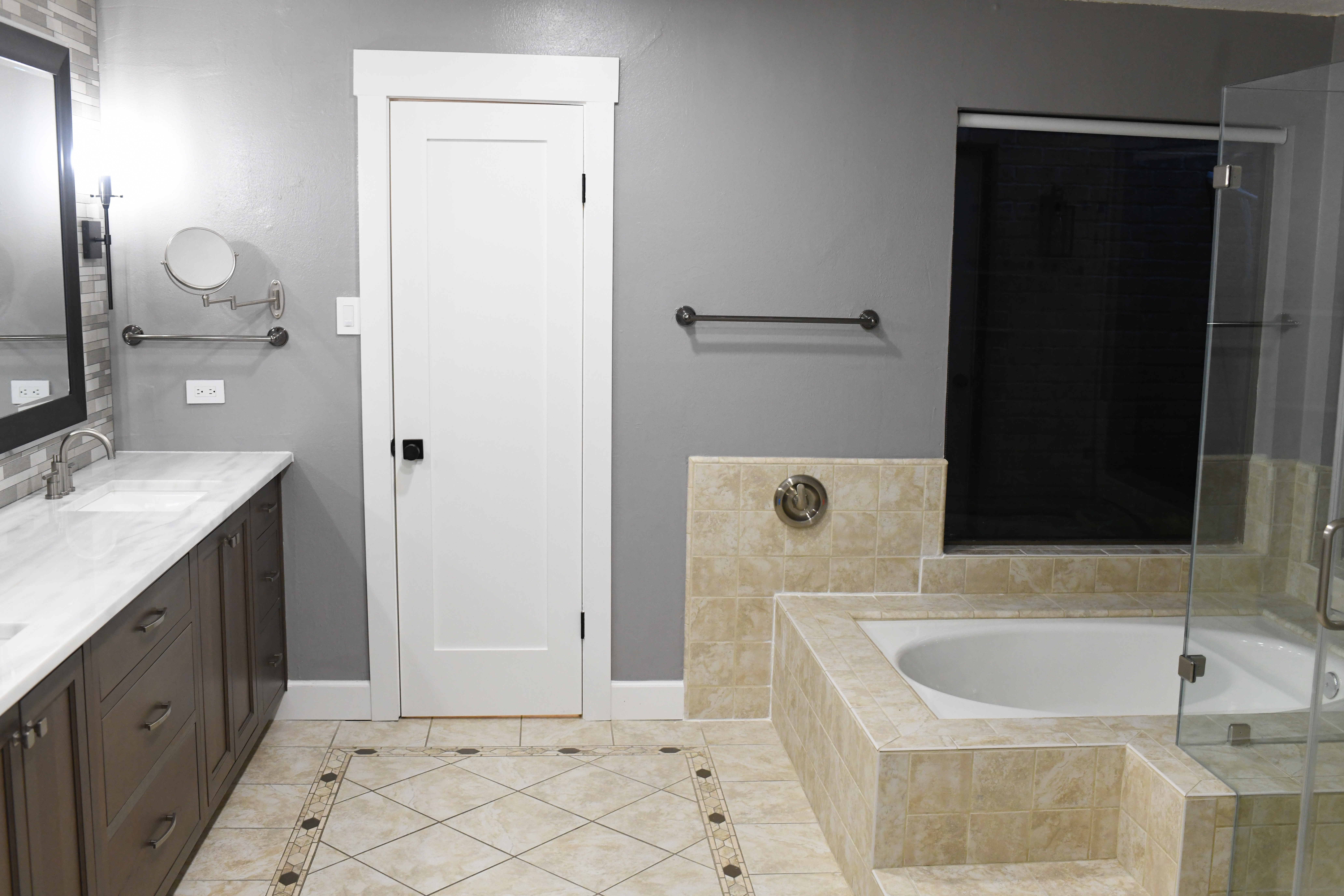 Vanity and soaking tub