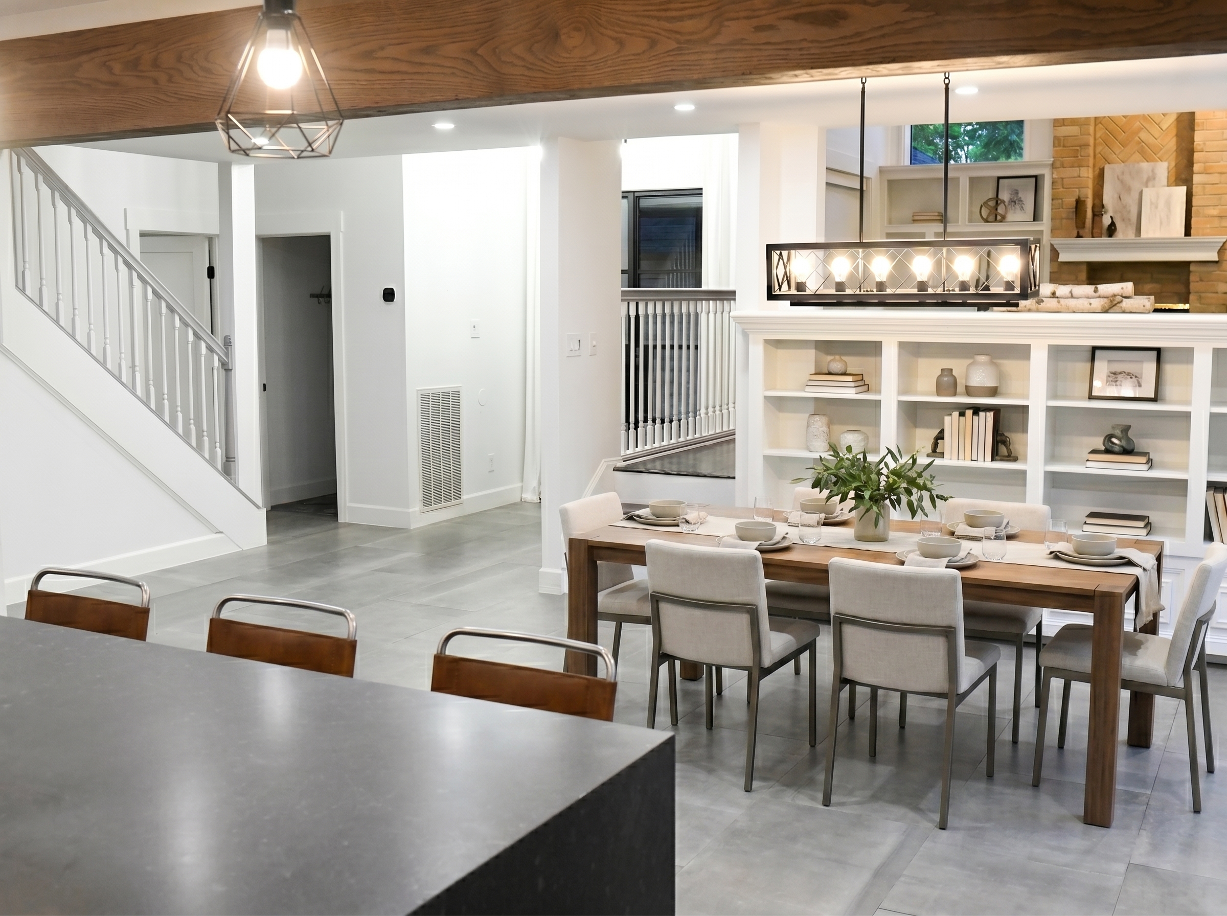 Dining area, virtually staged