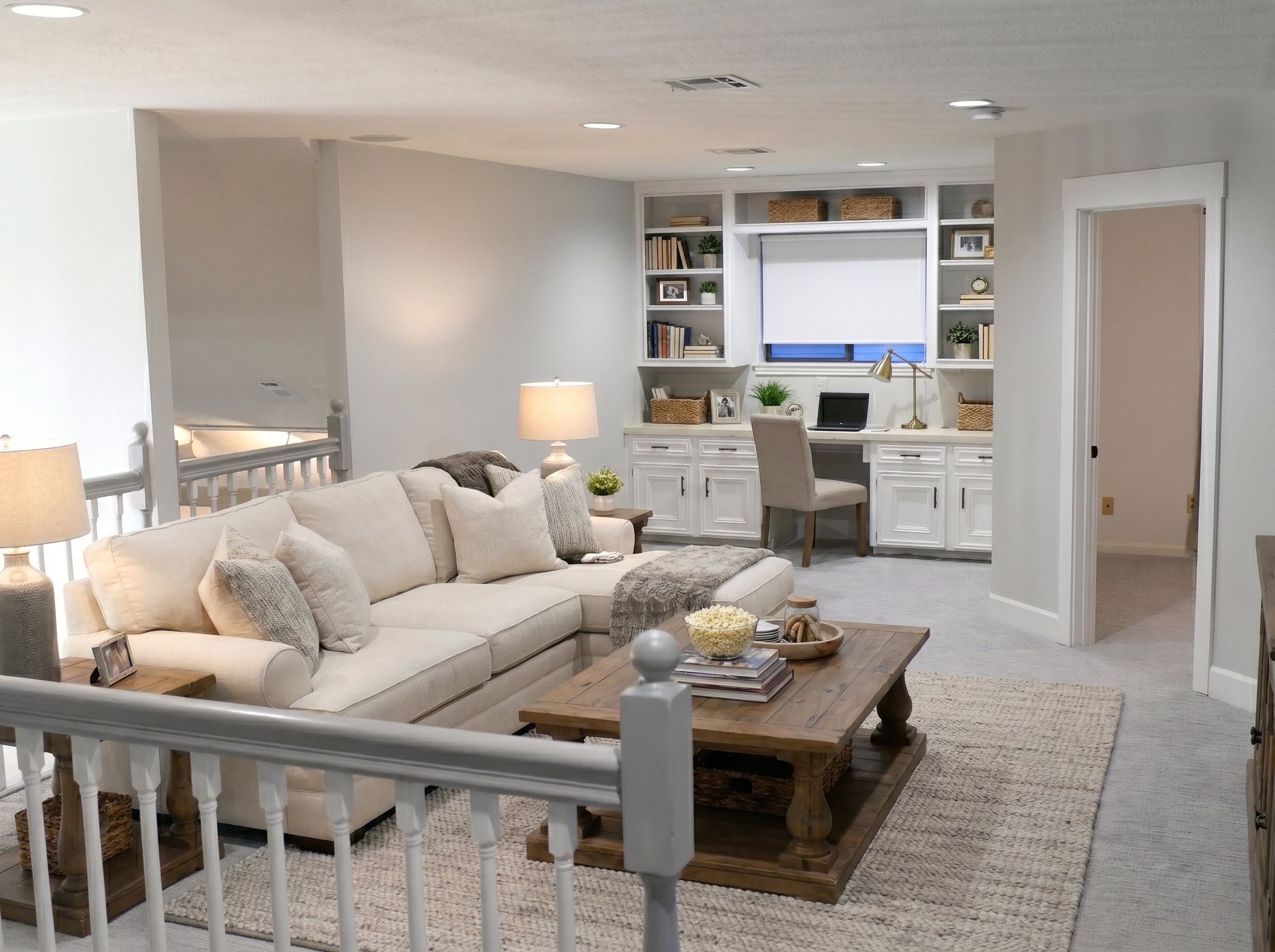 Game room, virtually staged